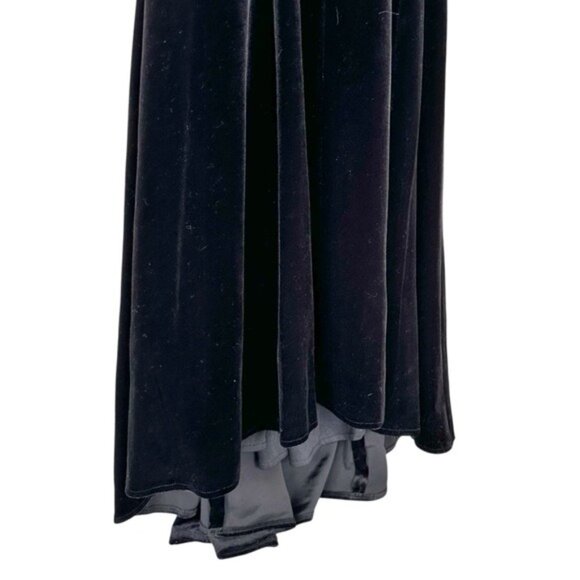 Betsy and Adam Ella Velvet One Shoulder Long Black Gown Dress Size 8 - Picture 6 of 11